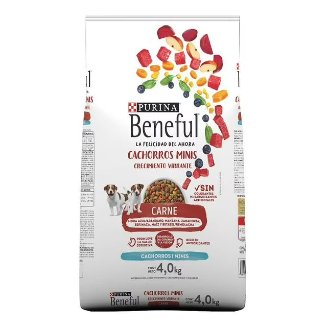 Beneful cachorros minis crecimiento vibrante carne 4kg