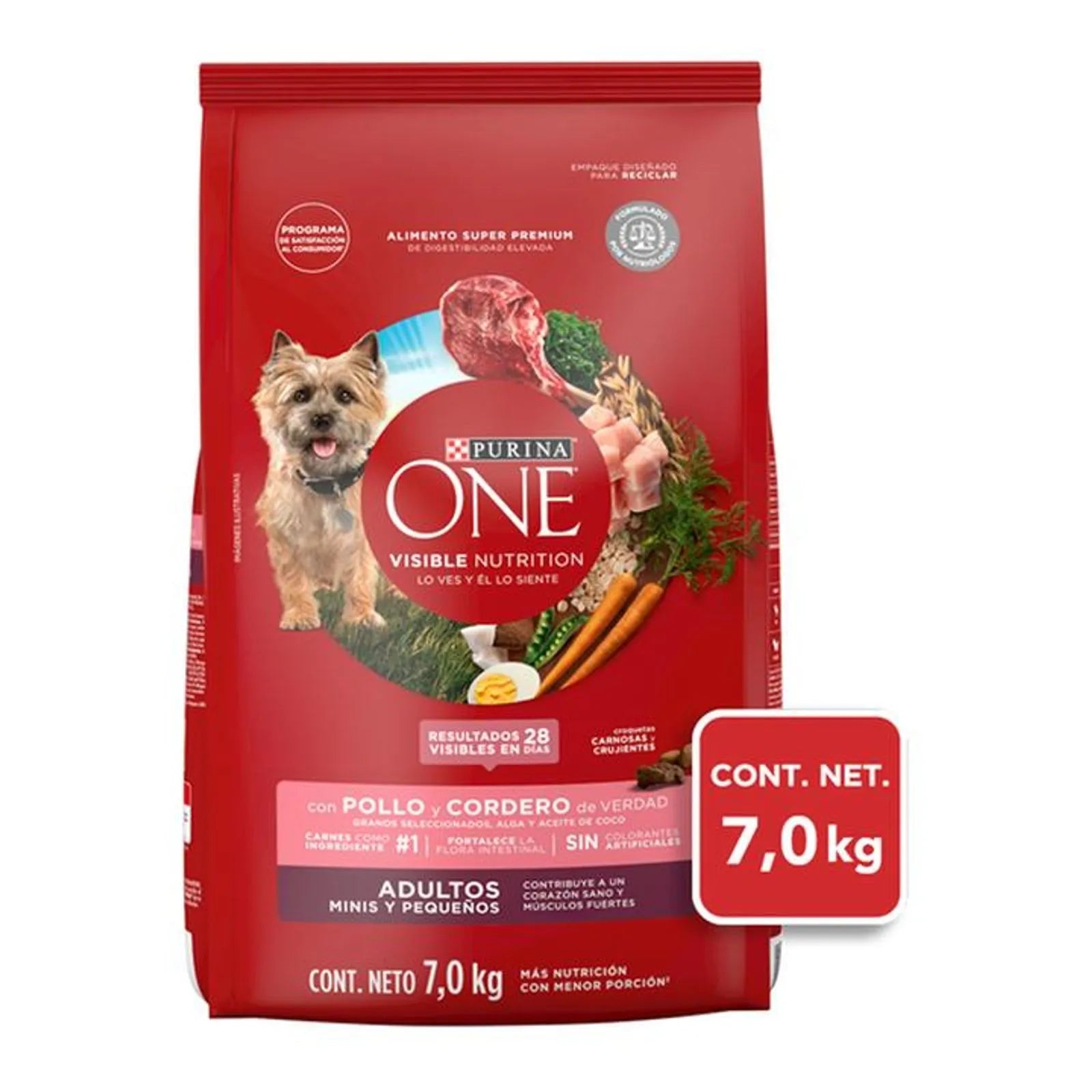 Adultos minis y pequeños pollo y carne 7kg