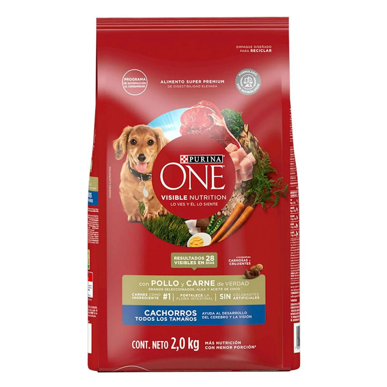 Purina one cachorros todos los tamaños con pollo y carne 2kg