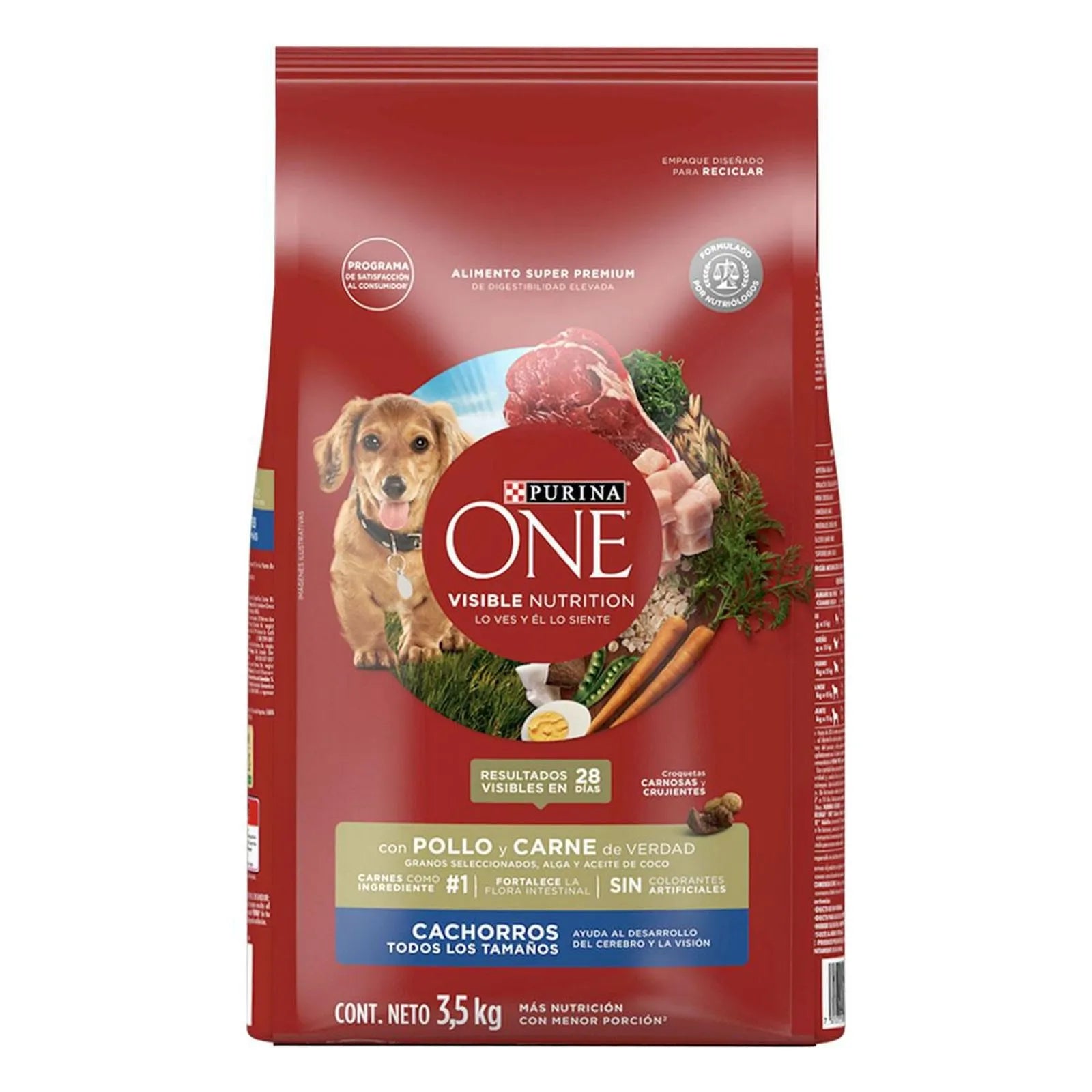 Purina one cachorros todos los tamaños con pollo y carne 3.5kg