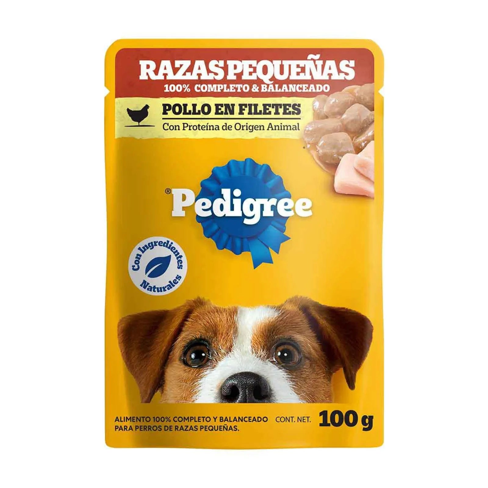 Pedigree sobres adulto razas pequeñas en filetes con pollo 100gr