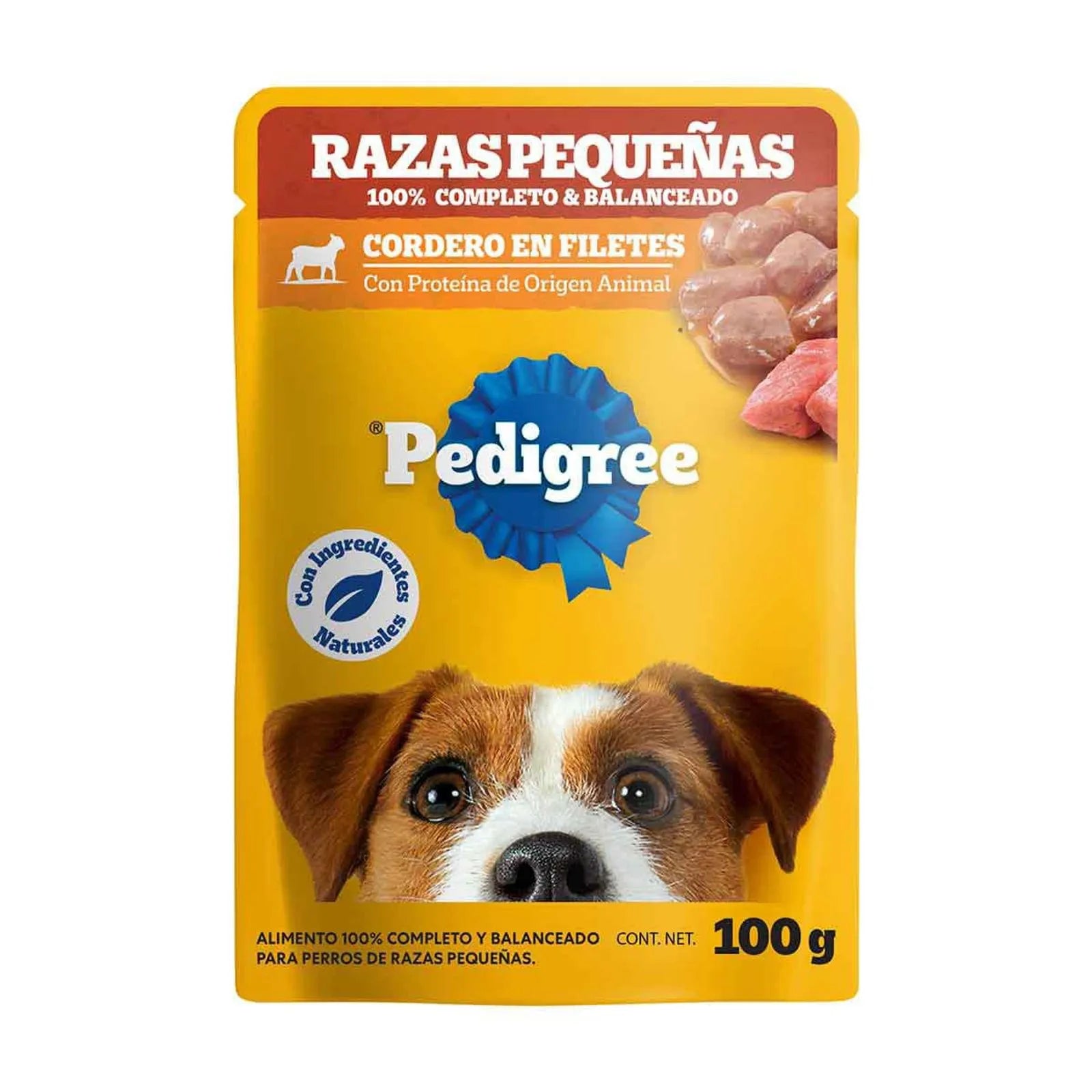 Pedigree sobres adulto razas pequeñas en filetes con cordero 100gr