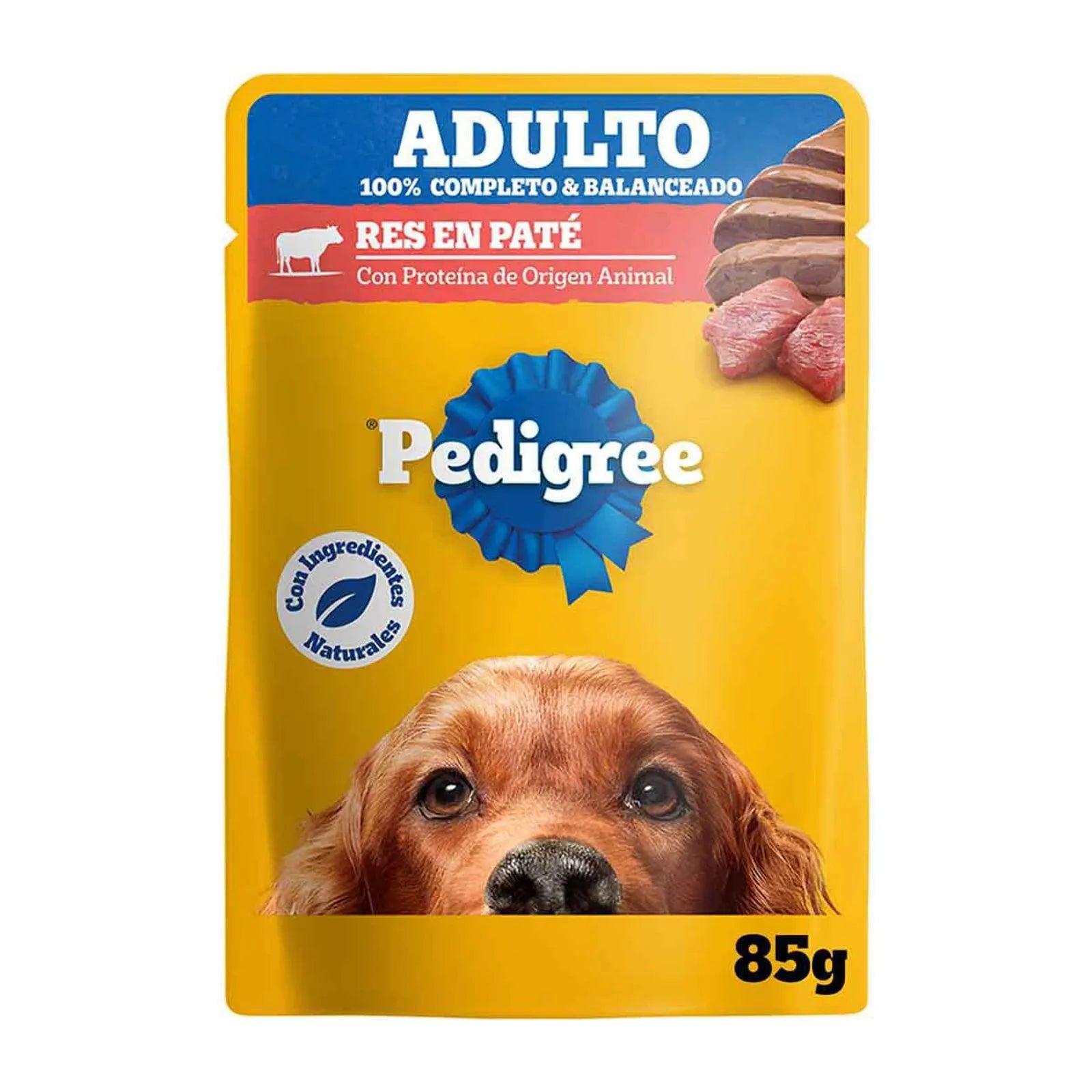 Pedigree sobres adulto en pate con res 85gr