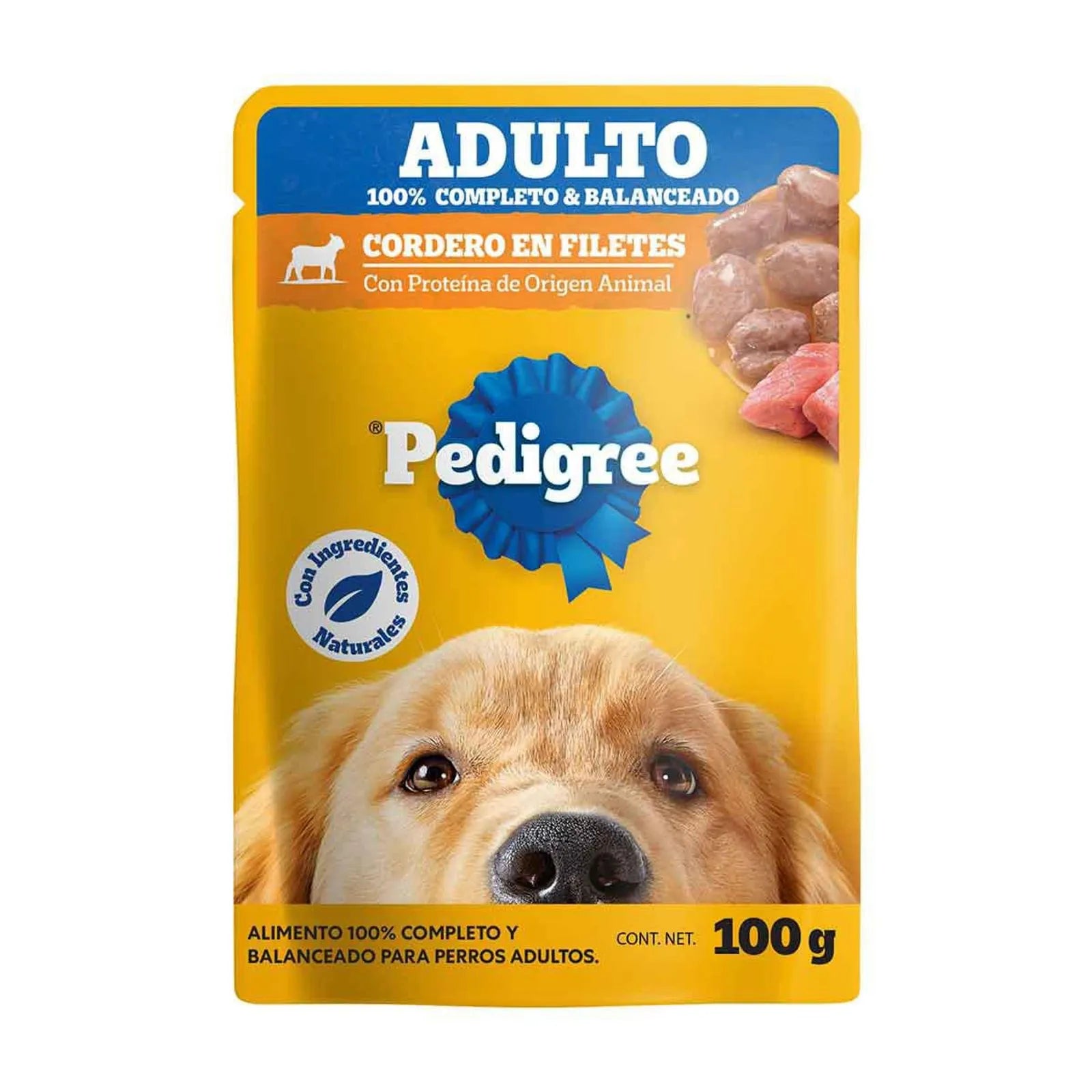 Pedigree sobres adulto en filetes con cordero 100gr