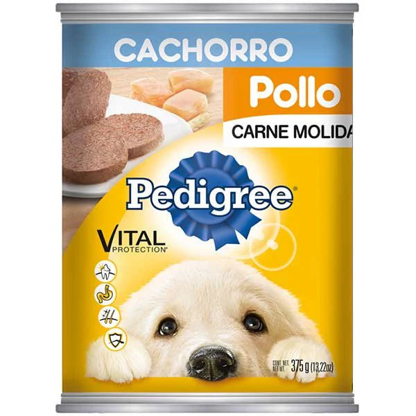 Pedigree lata cachorro en carne molida con pollo. 375g