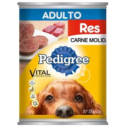 Pedigree lata adulto en carne molida con res 375g