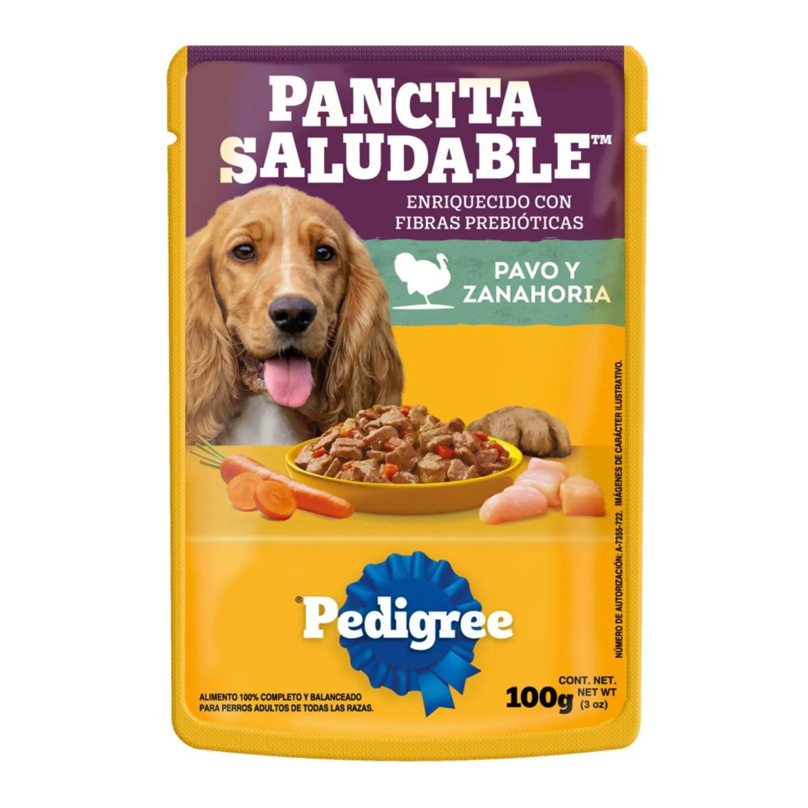 Pedigree pancita saludable pavo y zanahoria. 100gr