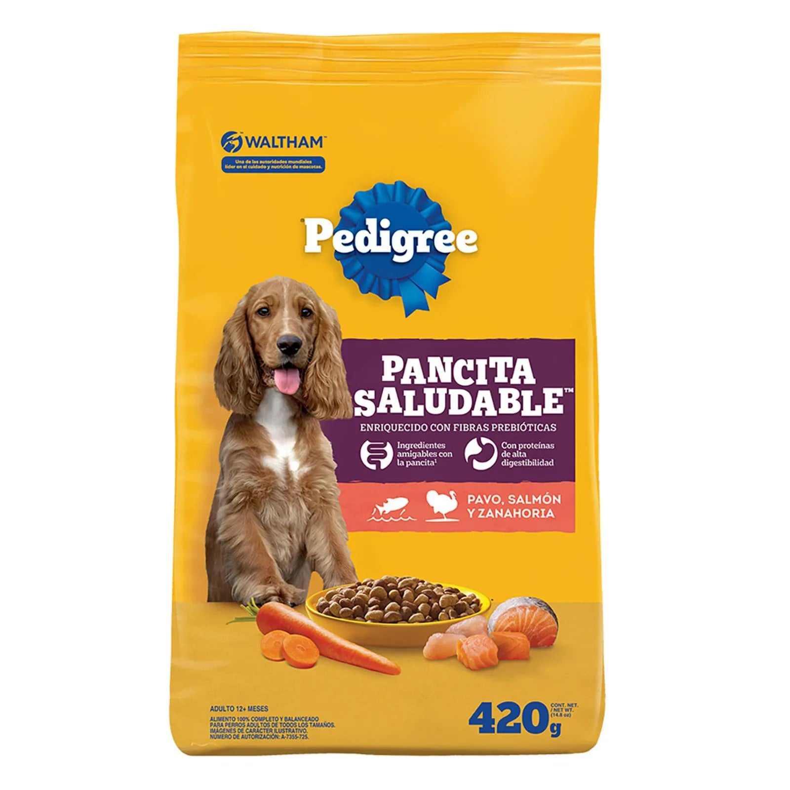 Pedigree pancita saludable pavo, salmón y zanahoria. 420gr
