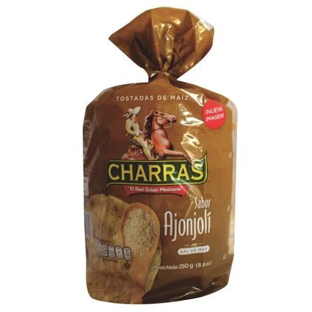 Tostada Charras Maíz C/Ajonjolí Paq 325gr