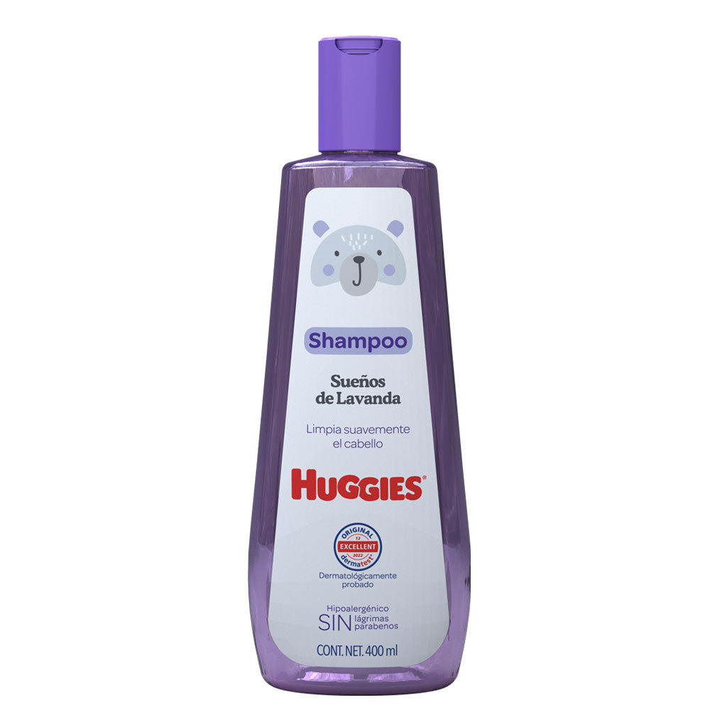 2 en 1 Shampoo más Jabon Líquido para Bebé Huggies Sueños de Lavanda 250 ml