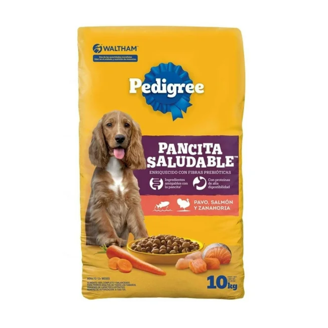 Pedigree pancita saludable pavo, salmón y zanahoria. 10kg
